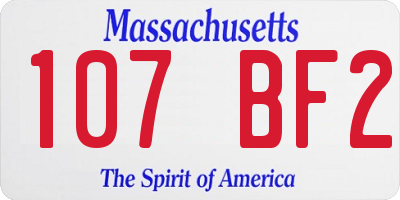 MA license plate 107BF2
