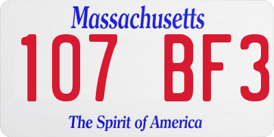 MA license plate 107BF3