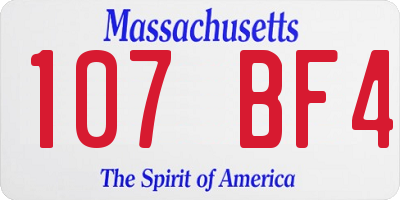 MA license plate 107BF4