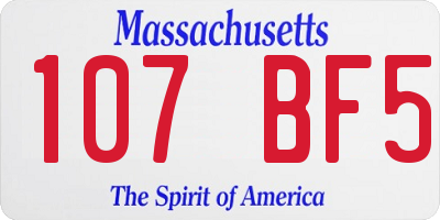 MA license plate 107BF5