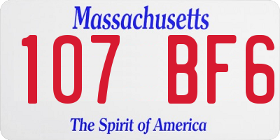 MA license plate 107BF6