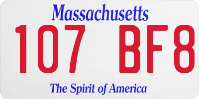 MA license plate 107BF8