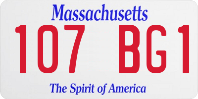 MA license plate 107BG1