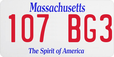 MA license plate 107BG3
