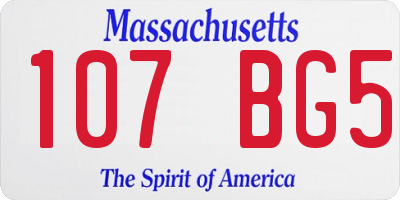 MA license plate 107BG5