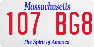 MA license plate 107BG8