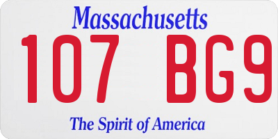 MA license plate 107BG9