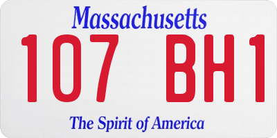 MA license plate 107BH1