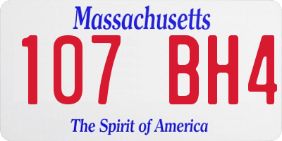 MA license plate 107BH4