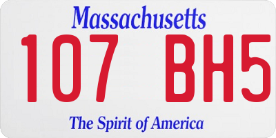 MA license plate 107BH5