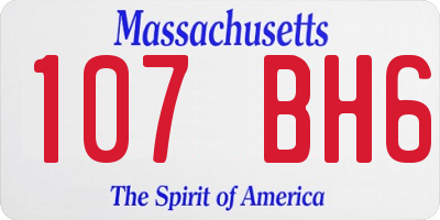 MA license plate 107BH6