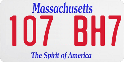 MA license plate 107BH7