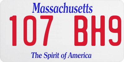 MA license plate 107BH9