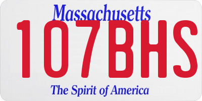 MA license plate 107BHS