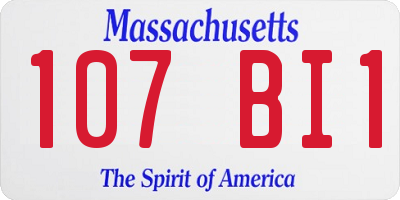 MA license plate 107BI1