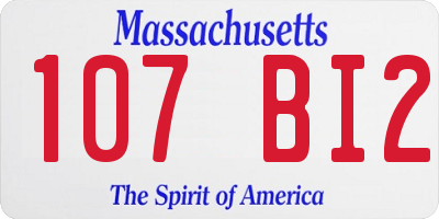 MA license plate 107BI2