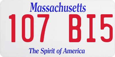 MA license plate 107BI5