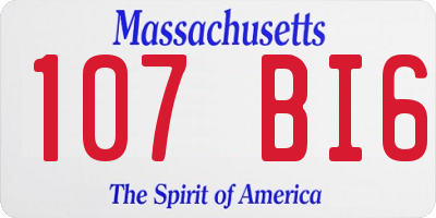 MA license plate 107BI6