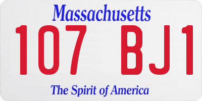 MA license plate 107BJ1