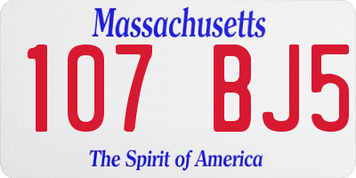 MA license plate 107BJ5