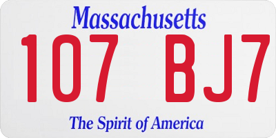 MA license plate 107BJ7