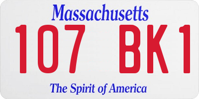 MA license plate 107BK1