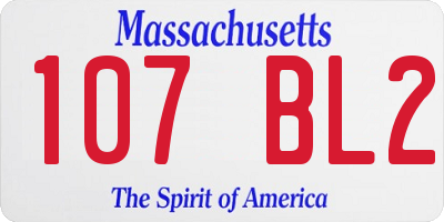 MA license plate 107BL2