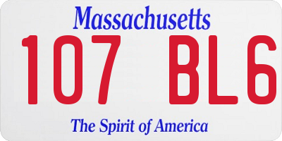 MA license plate 107BL6