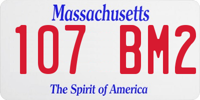 MA license plate 107BM2