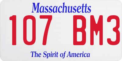 MA license plate 107BM3