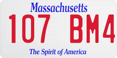 MA license plate 107BM4