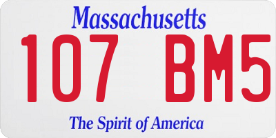 MA license plate 107BM5