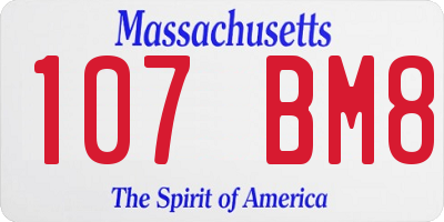 MA license plate 107BM8