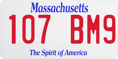 MA license plate 107BM9