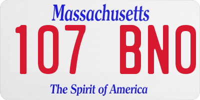 MA license plate 107BN0