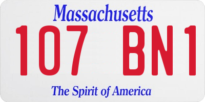 MA license plate 107BN1