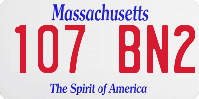 MA license plate 107BN2