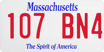 MA license plate 107BN4