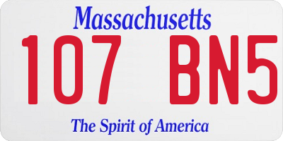MA license plate 107BN5