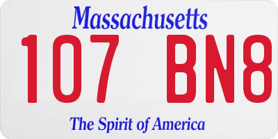 MA license plate 107BN8