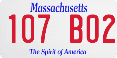 MA license plate 107BO2