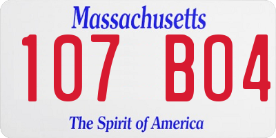 MA license plate 107BO4
