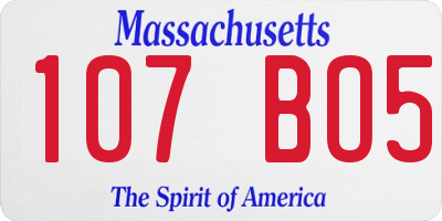 MA license plate 107BO5