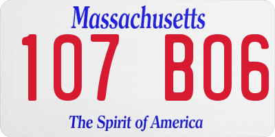 MA license plate 107BO6