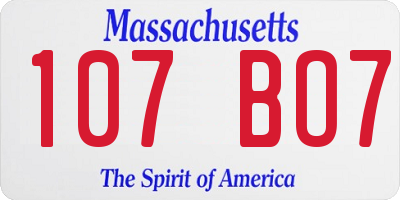 MA license plate 107BO7