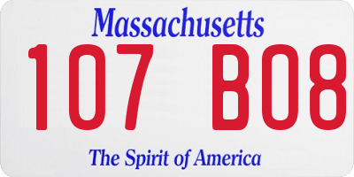 MA license plate 107BO8