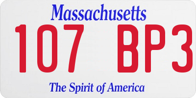 MA license plate 107BP3