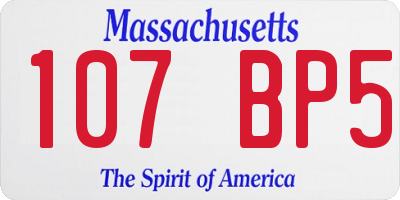 MA license plate 107BP5