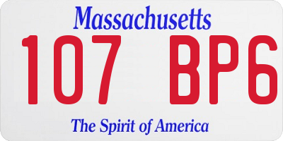 MA license plate 107BP6