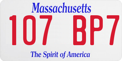 MA license plate 107BP7